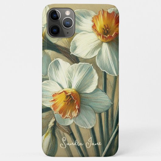 Klassische Chic Daffodils Kunstvoll Zeichnend Case-Mate iPhone Hülle (Rückseite)