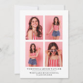 KLASSISCHE CHIC FOTO COLLAGE ABSCHLUSS-ANKÜNDIGUNG EINLADUNG (Vorderseite)