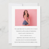 KLASSISCHE CHIC FOTO COLLAGE ABSCHLUSS-ANKÜNDIGUNG EINLADUNG (Rückseite)