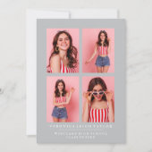 KLASSISCHE CHIC FOTO COLLAGE ABSCHLUSS-ANKÜNDIGUNG EINLADUNG (Vorderseite)