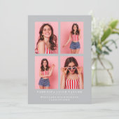 KLASSISCHE CHIC FOTO COLLAGE ABSCHLUSS-ANKÜNDIGUNG EINLADUNG (Stehend Vorderseite)