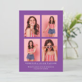 KLASSISCHE CHIC FOTO COLLAGE ABSCHLUSS-ANKÜNDIGUNG EINLADUNG (Stehend Vorderseite)