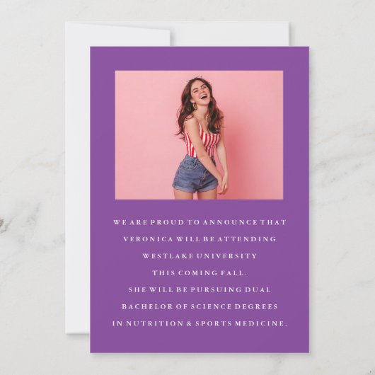 KLASSISCHE CHIC FOTO COLLAGE ABSCHLUSS-ANKÜNDIGUNG EINLADUNG (Rückseite)