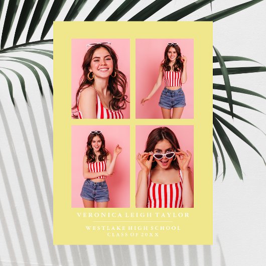 KLASSISCHE CHIC FOTO COLLAGE ABSCHLUSS-ANKÜNDIGUNG EINLADUNG