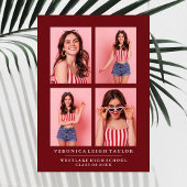 KLASSISCHE CHIC FOTO COLLAGE ABSCHLUSS-ANKÜNDIGUNG EINLADUNG