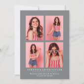 KLASSISCHE CHIC FOTO COLLAGE ABSCHLUSS-ANKÜNDIGUNG EINLADUNG (Vorderseite)