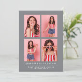 KLASSISCHE CHIC FOTO COLLAGE ABSCHLUSS-ANKÜNDIGUNG EINLADUNG (Stehend Vorderseite)