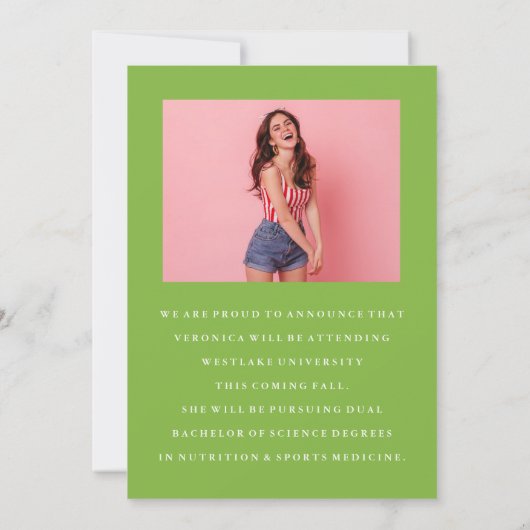 KLASSISCHE CHIC FOTO COLLAGE ABSCHLUSS-ANKÜNDIGUNG EINLADUNG (Rückseite)