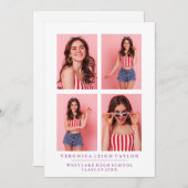 KLASSISCHE CHIC FOTO COLLAGE ABSCHLUSS-ANKÜNDIGUNG EINLADUNG (Vorne/Hinten)
