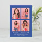 KLASSISCHE CHIC FOTO COLLAGE ABSCHLUSS-ANKÜNDIGUNG EINLADUNG (Stehend Vorderseite)