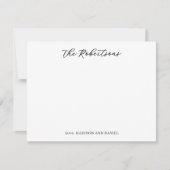 Klassische Chic Script Schwarz und Weiße Paare Anm Mitteilungskarte (Vorderseite)