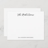 Klassische Chic Script Schwarz und Weiße Paare Anm Mitteilungskarte (Vorne/Hinten)