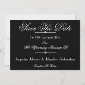 Klassische Chic-Skriptnamen B & W Save the Date Ankündigung (Vorderseite)