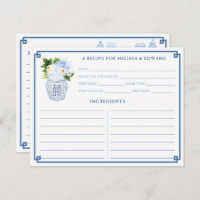 Klassische chinesische Blue-White-Vase-Rezept-Kart