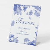 Klassische Chinoiserie Blaue Flora Favoriten Zeich Sockelschild (Vorderseite)