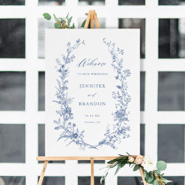 Klassische Chinoiserie Blauer Blumenzauber Willkom