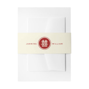 Klassische Circle Double Happiness Chinese Wedding Einladungsbanderole