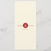 Klassische Circle Double Happiness Chinese Wedding Menükarte (Rückseite)