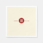 Klassische Circle Double Happiness Chinese Wedding Serviette (Vorderseite)