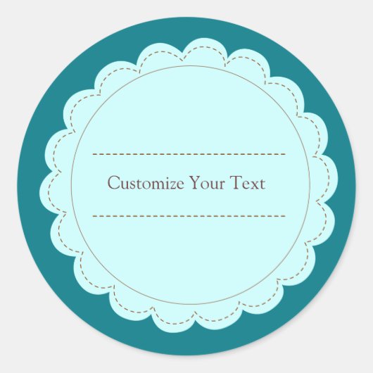 Klassische Circle Scallop Runder Aufkleber (Vorderseite)