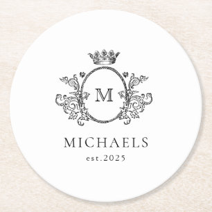 Klassische Coas für Schwarz und Weißes Rundpapier Runder Pappuntersetzer