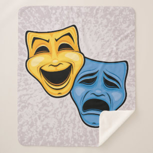 Klassische Comedy- und Tragödientheater-Masken Sherpadecke