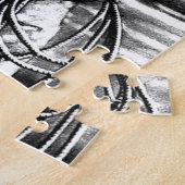 Klassische Coole handgezeichnet Western Cowboy Art Puzzle (Seite)