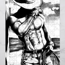 Klassische Coole handgezeichnet Western Cowboy Art Puzzle
