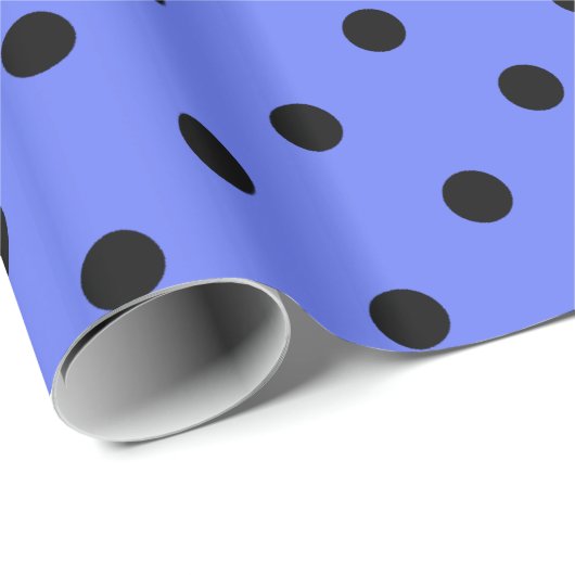 Klassische, coole, schwarze, lila blaue Polka-Punk Geschenkpapier (Rolleneckpunkt)