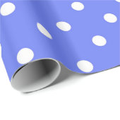 Klassische, coole, weiße und blaue Polka-Punkte Geschenkpapier (Rolleneckpunkt)