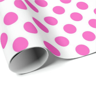 Klassische, coole, weiße und rosa Polka-Punkte Geschenkpapier