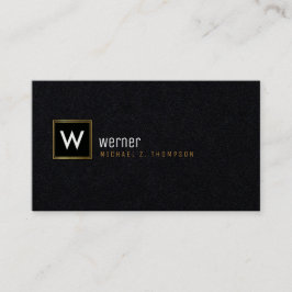 Klassische Corporate-Monogramm auf schwarzer Prämi Visitenkarte