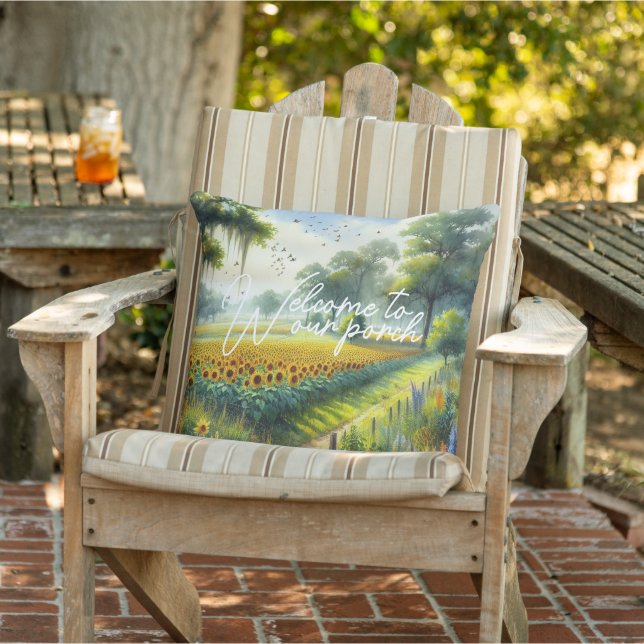 Klassische Country Hütte Blumenbemalung Kissen (Stuhl )