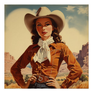 Klassische Cowgirl-Träumerei: Wildwest-Geflüster Poster