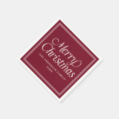 Klassische Cranberry mit doppelter Grenze Frohe We Serviette (Ecke)