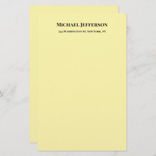 Klassische Creative Trendy Cream Color Briefpapier (Vorne/Hinten)