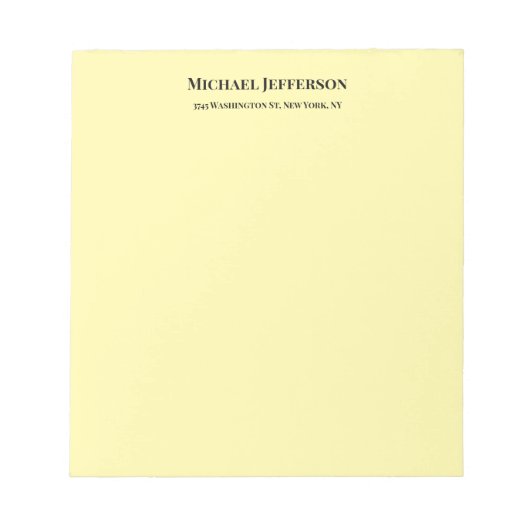 Klassische Creative Trendy Cream Color Notizblock (Vorderseite)