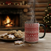 Klassische Cristmas Rentierschneeflocken Rot und W Tasse
