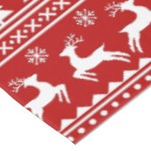 Klassische Cristmas Rentierschneeflocken Rot und W Tischdecke (Schrägansicht)
