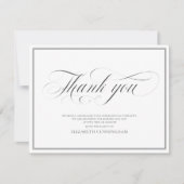 Klassische Cursive Script Calligrafy Frame Memoria Dankeskarte (Vorderseite)