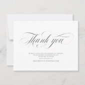 Klassische Cursive Script Calligraphy Memorial Dankeskarte (Vorderseite)