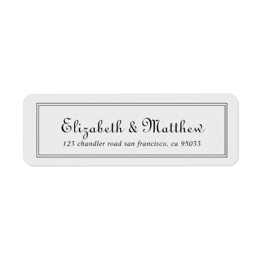 Klassische Cursive Script Wedding Rücksendeadresse (Vorne)