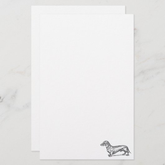 Klassische Dackel - Schwarzes Briefpapier (Vorne/Hinten)