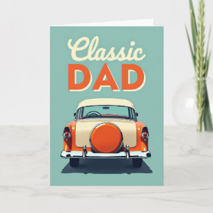 Klassische Dad-Auto-Illlustrationskarte Karte