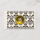 KLASSISCHE DAMASK-MONOGRAM-Metallcreme Visitenkarte (Rückseite)