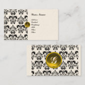 KLASSISCHE DAMASK-MONOGRAM-Metallcreme Visitenkarte (Vorne/Hinten)