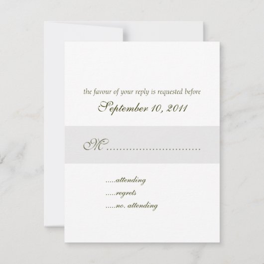 Klassische Damaskus-RSVP-Karten, Olivenöl RSVP Karte (Rückseite)