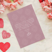 Klassische Damast-Elegant-Script-Valentinstagskart