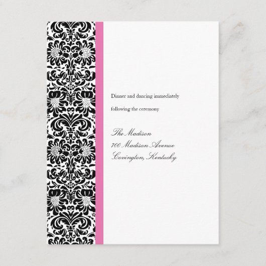 Klassische Damast-Empfangs-Karte Begleitkarte (Vorderseite)