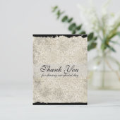 Klassische Damast-Hochzeit danken Ihnen die Dankeskarte (Stehend Vorderseite)